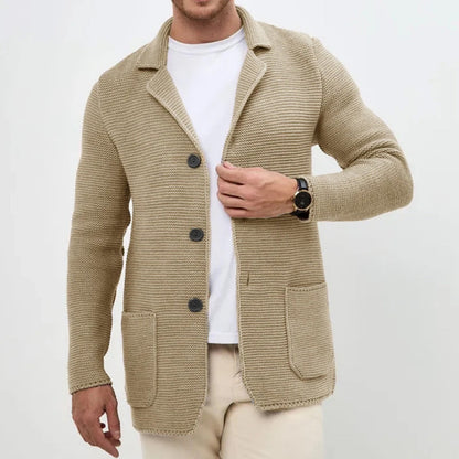Rejuvenating Tailored Button Front Knit Cardigan For Men | Matteo