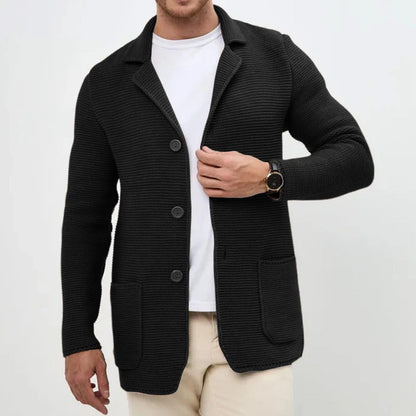 Rejuvenating Tailored Button Front Knit Cardigan For Men | Matteo