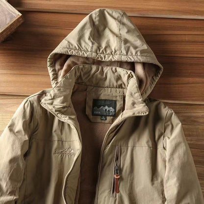 Suede Padded Hooded Coat For Men | Everett