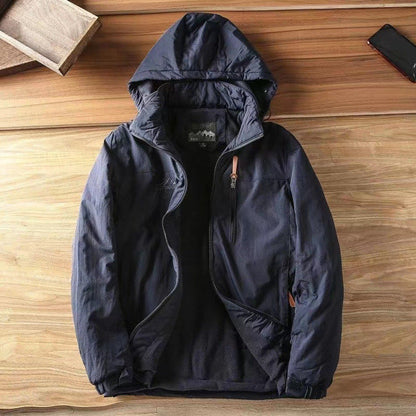 Suede Padded Hooded Coat For Men | Everett