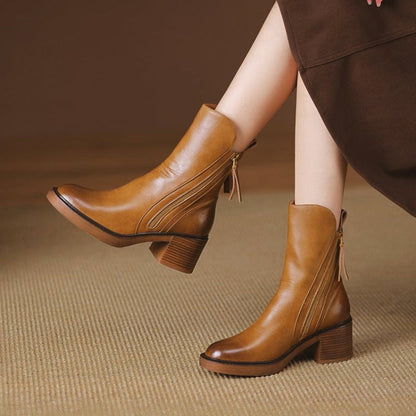 Herringbone Block Heel Ankle Boots for Women | Mirella
