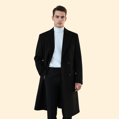 Eternal Tailored Double Breasted Long Overcoat For Men | Erwin