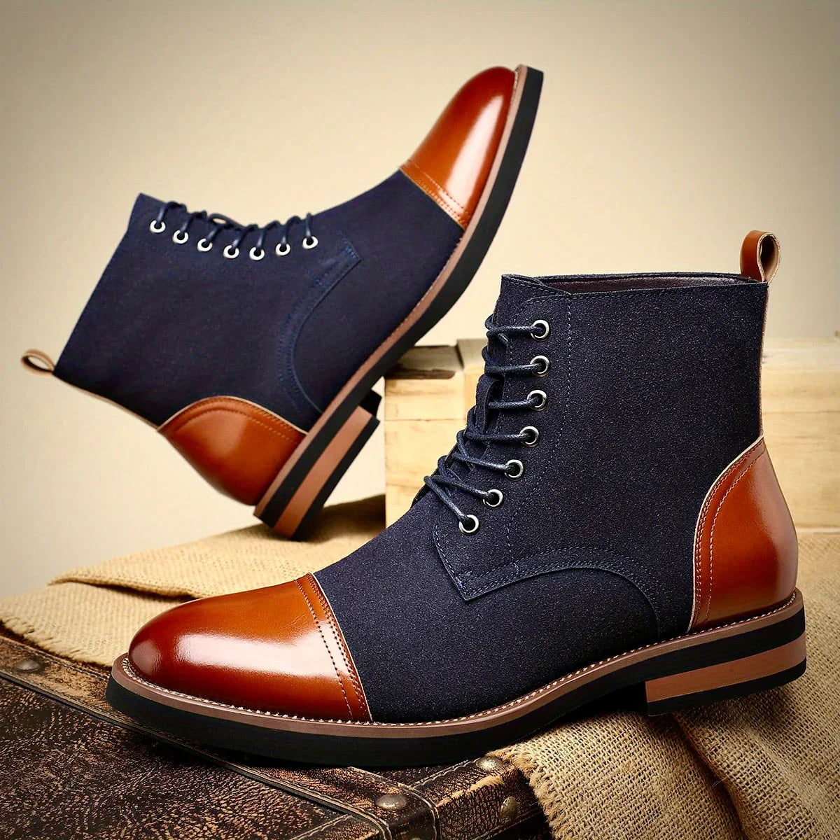 Raw Oxford Style Lace Up Boots For Men | Harrington