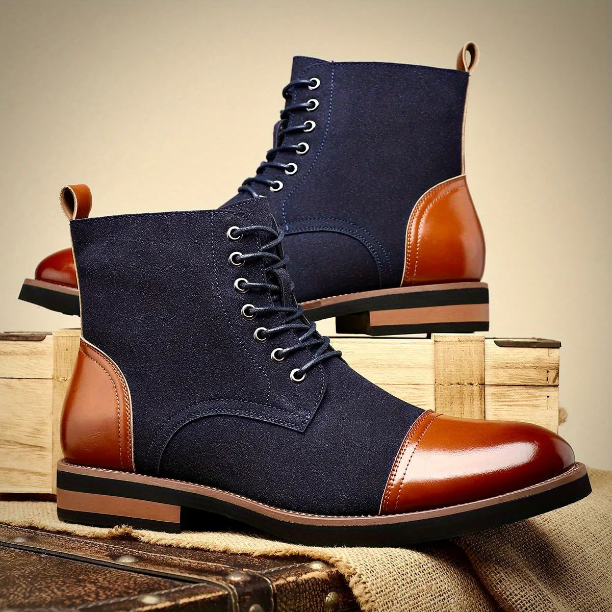 Raw Oxford Style Lace Up Boots For Men | Harrington