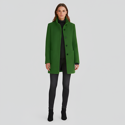 Edwardian Elegant button-front coat with high collar for women | Valerios