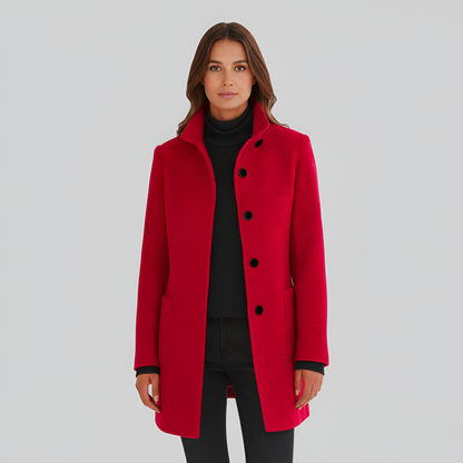 Edwardian Elegant button-front coat with high collar for women | Valerios