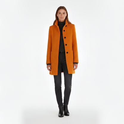 Edwardian Elegant button-front coat with high collar for women | Valerios