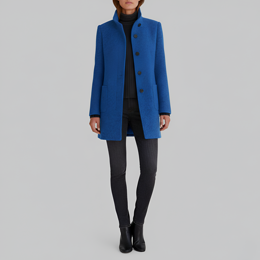 Edwardian Elegant button-front coat with high collar for women | Valerios