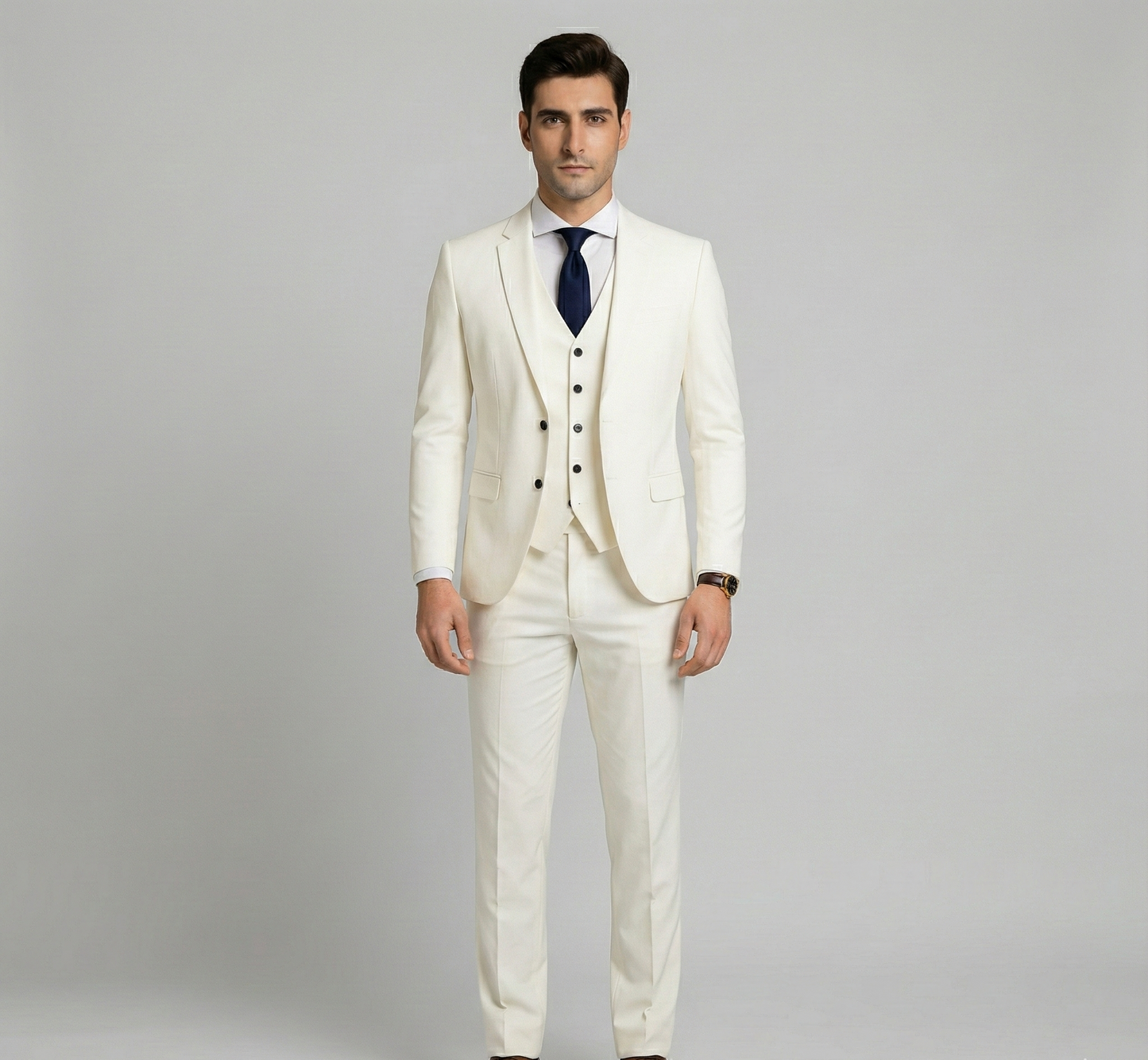 Granite Formal three-piece tailored suit for men | Assuli