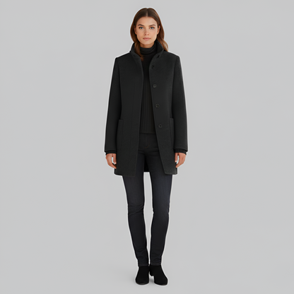 Edwardian Elegant button-front coat with high collar for women | Valerios