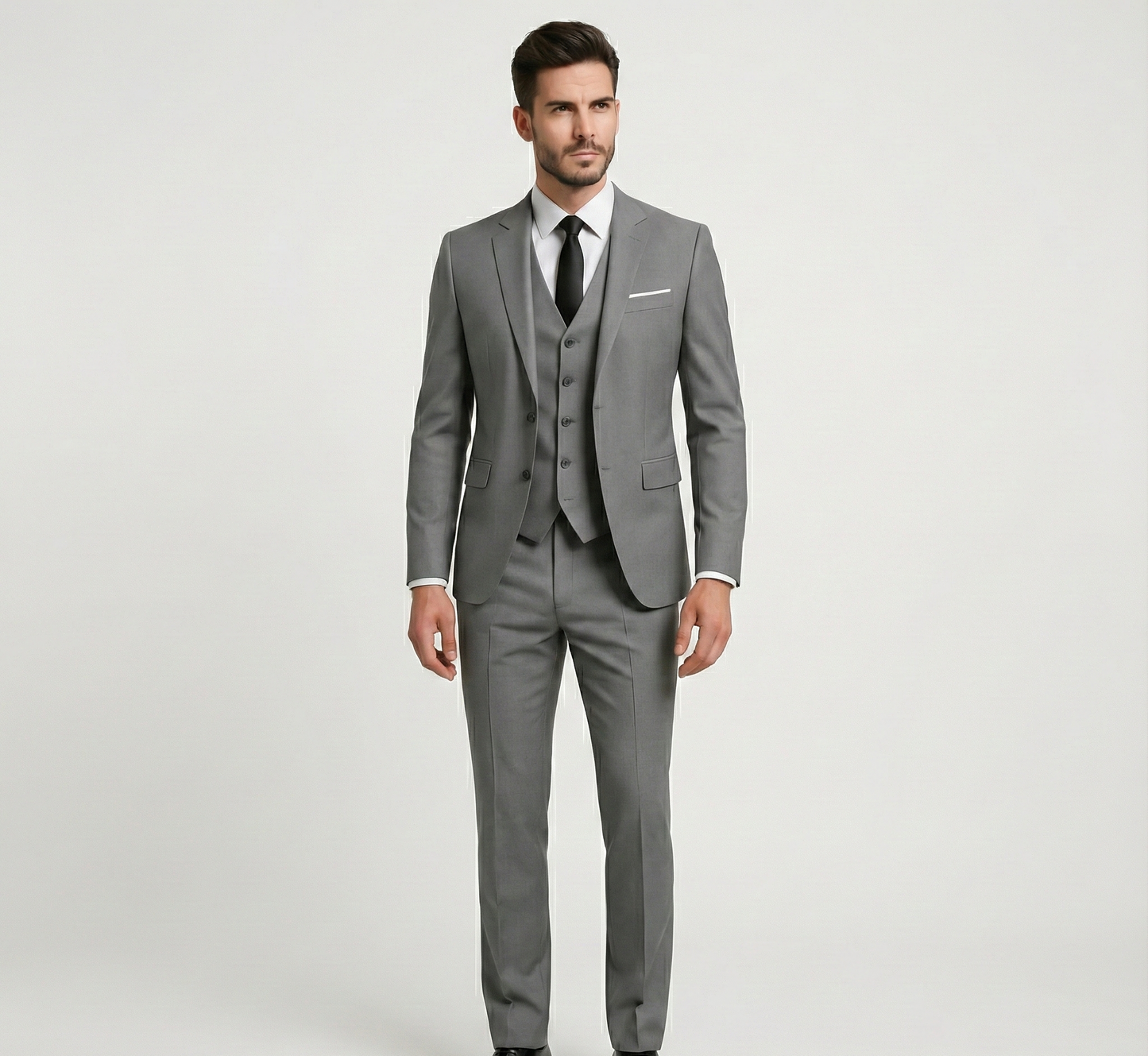 Granite Formal three-piece tailored suit for men | Assuli
