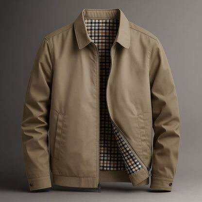 Striped Zip Front Utility Jacket for Men | Hadley