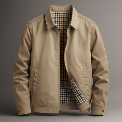 Striped Zip Front Utility Jacket for Men | Hadley
