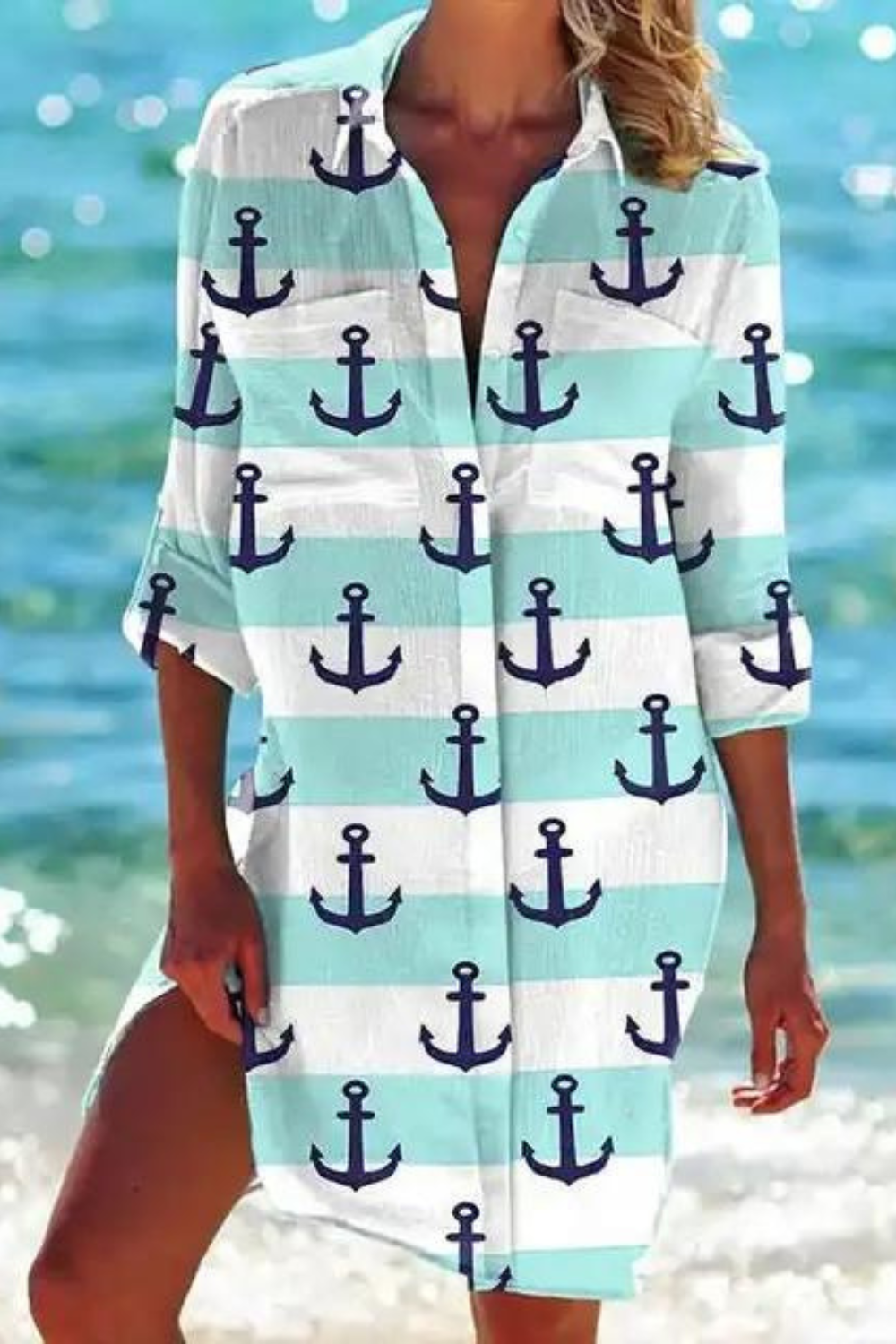 Swift Lightweight beach blouse with button-front design for women | Johanna