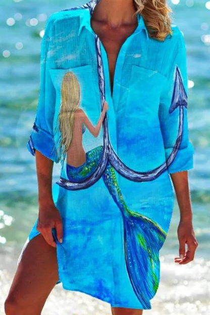 Swift Lightweight beach blouse with button-front design for women | Johanna