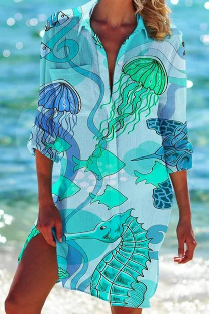 Swift Lightweight beach blouse with button-front design for women | Johanna