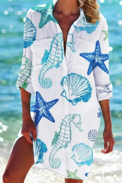 Swift Lightweight beach blouse with button-front design for women | Johanna