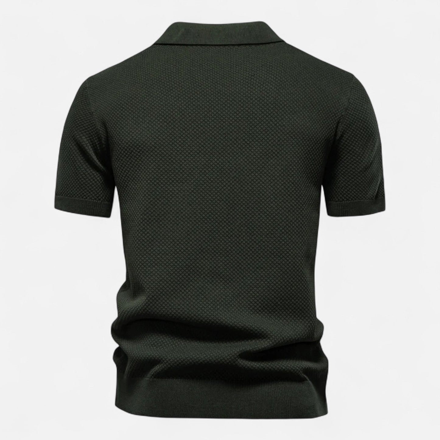 Tweed Knit polo shirt with button neck and long sleeves for men | Arlen
