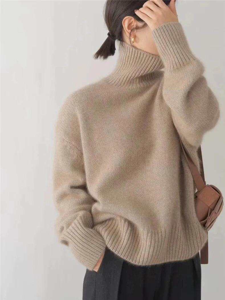 Sweet High Neck Knit Sweater For Women | Seraphina