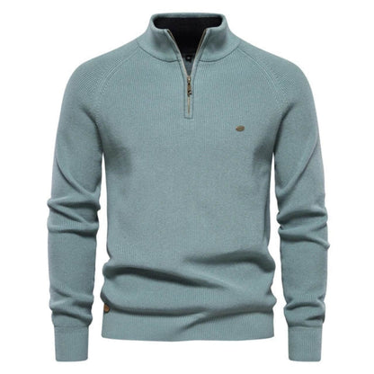 Cotton Half-zip knit sweater for men | Luke