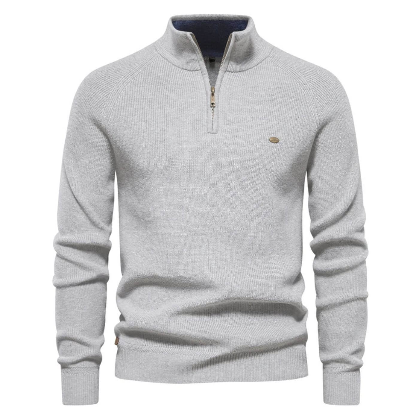 Cotton Half-zip knit sweater for men | Luke