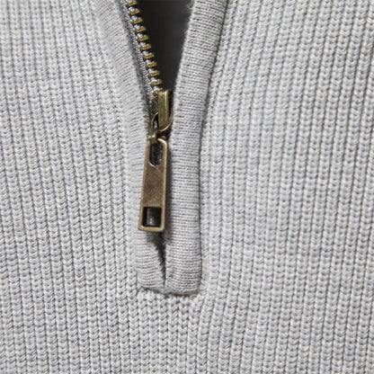 Cotton Half-zip knit sweater for men | Luke