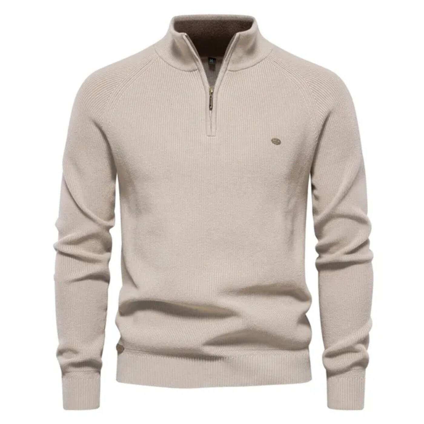Cotton Half-zip knit sweater for men | Luke