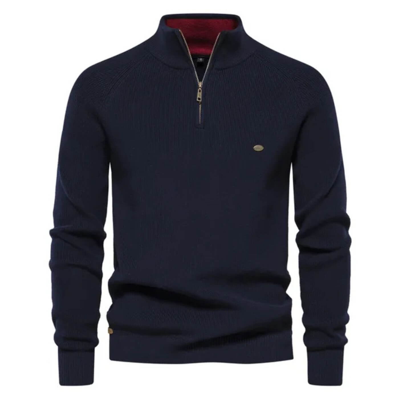 Cotton Half-zip knit sweater for men | Luke