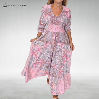 Graceful Bohemian maxi dress for women | Alina