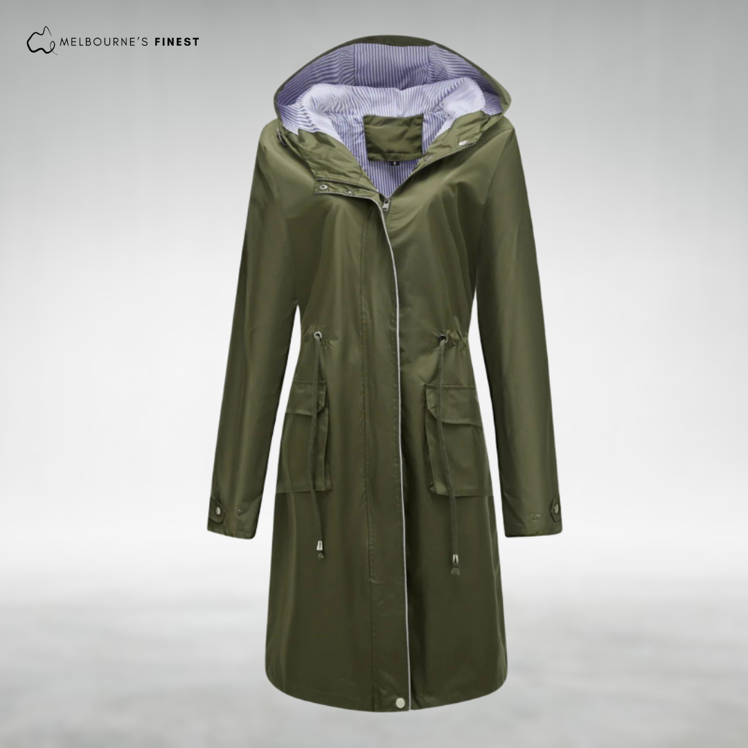 Superior Waterproof trenchcoat with hood for women | Brielle