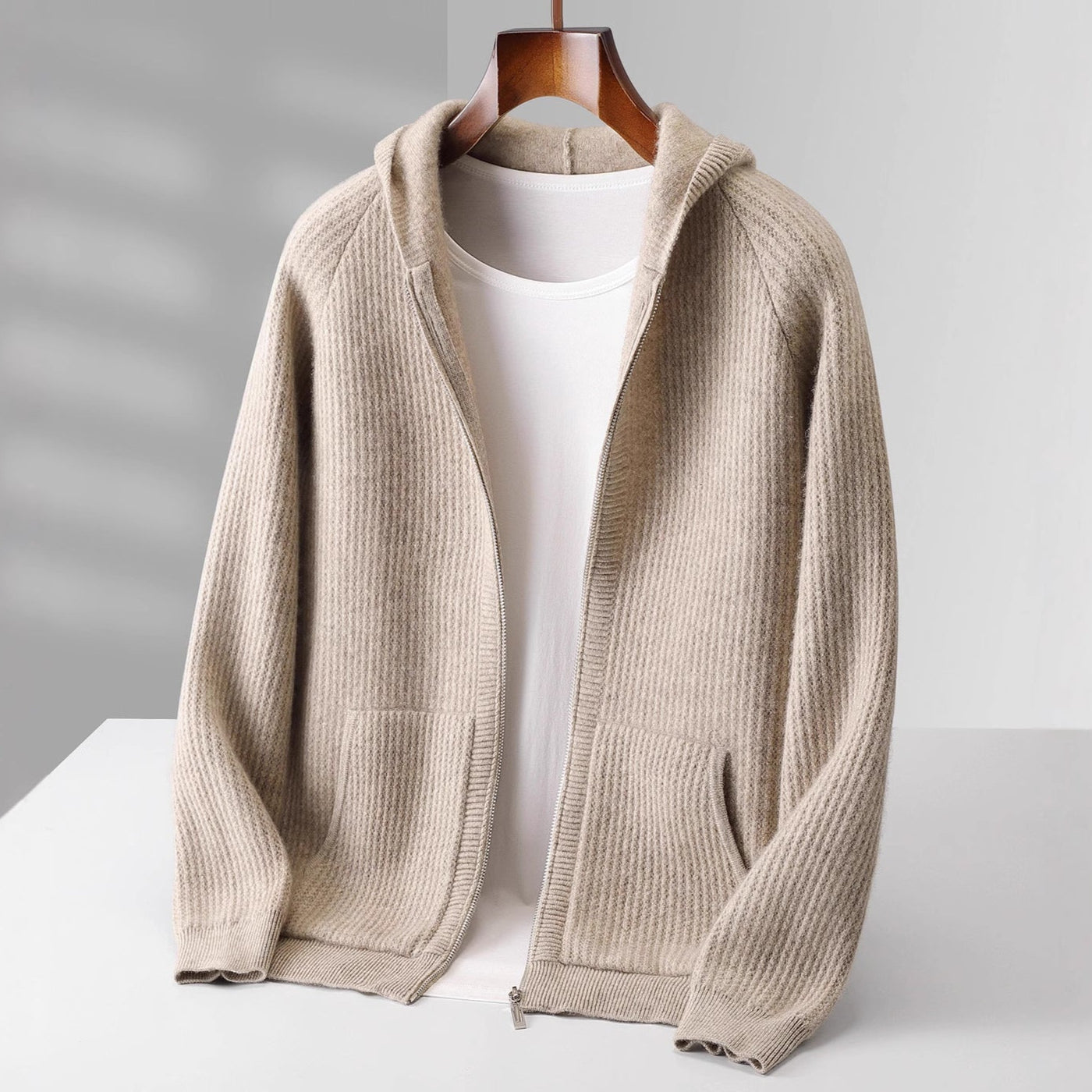 Gentle Refined Zip Hoodie for Men | Matteo