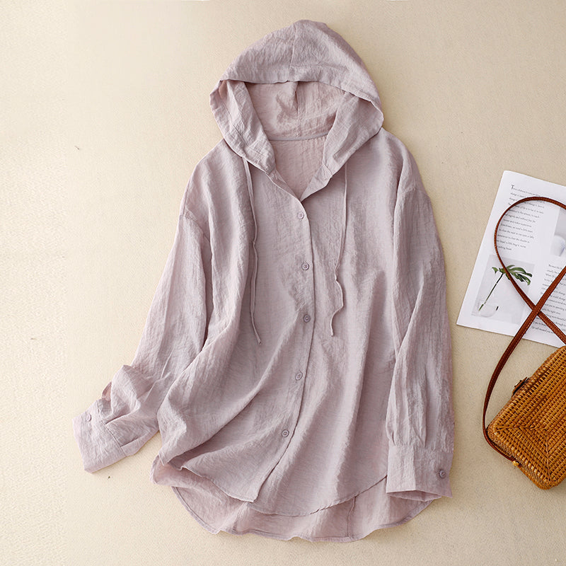 Sincere Lightweight Hooded Blouse for Women | Elara