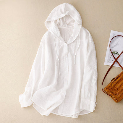 Sincere Lightweight Hooded Blouse for Women | Elara