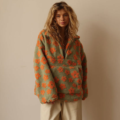 Silky Floral Hooded Sweatshirt For Women | Marielle