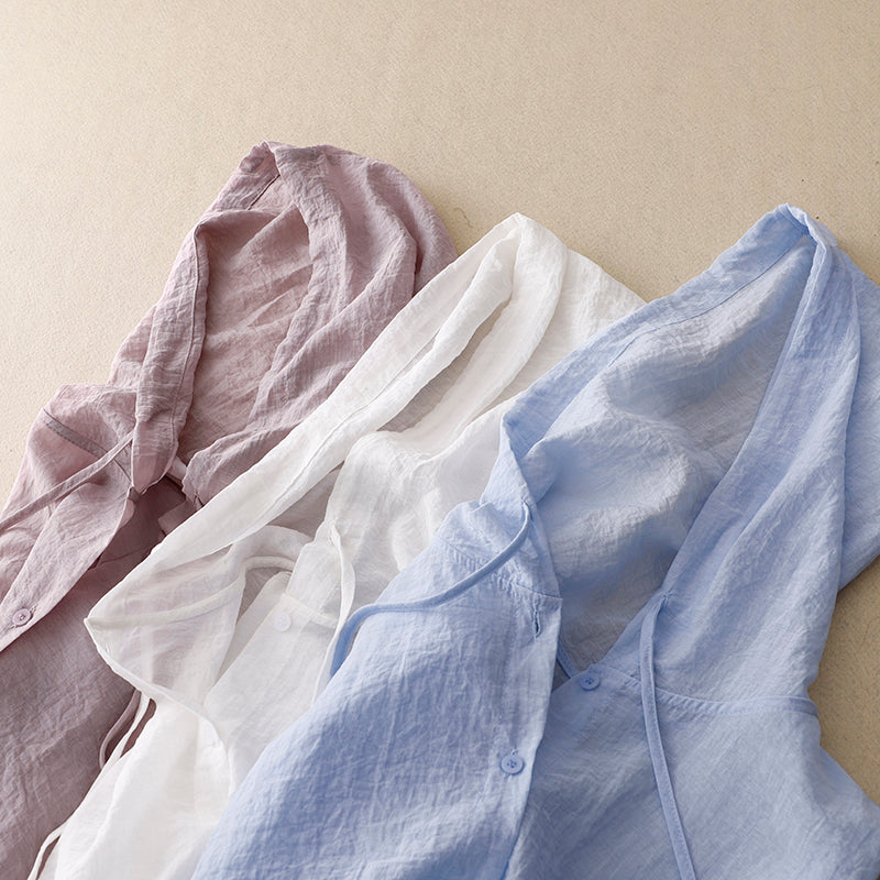 Sincere Lightweight Hooded Blouse for Women | Elara