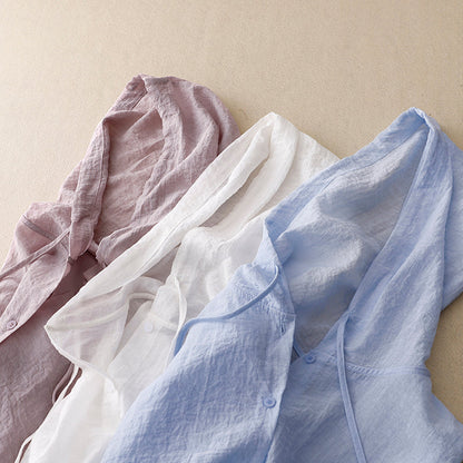 Sincere Lightweight Hooded Blouse for Women | Elara