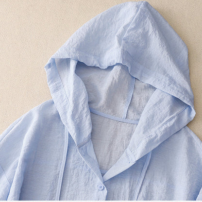 Sincere Lightweight Hooded Blouse for Women | Elara