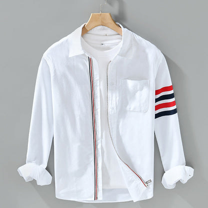 Midnight Stripe Detail Button Shirt For Men | Harris