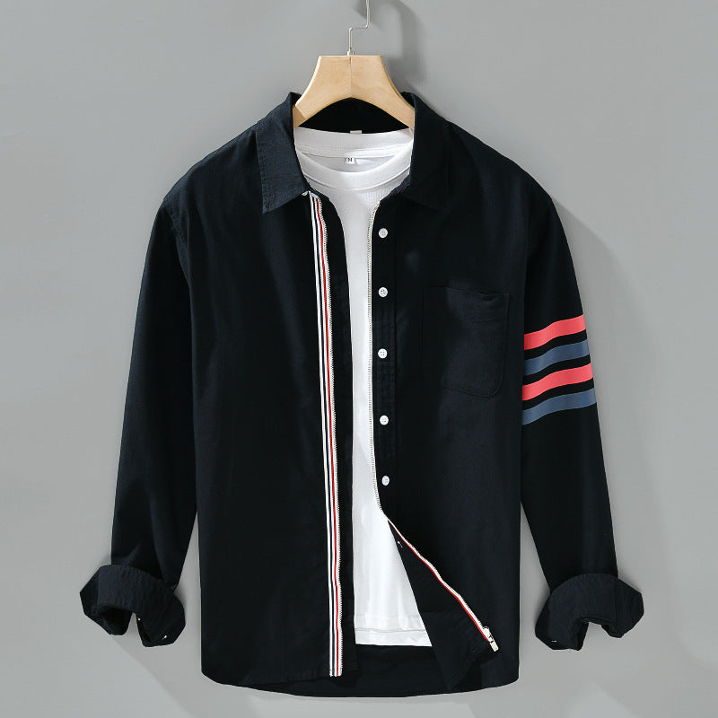 Midnight Stripe Detail Button Shirt For Men | Harris