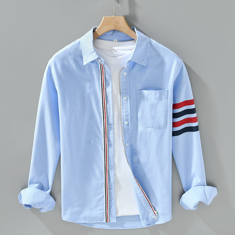 Midnight Stripe Detail Button Shirt For Men | Harris