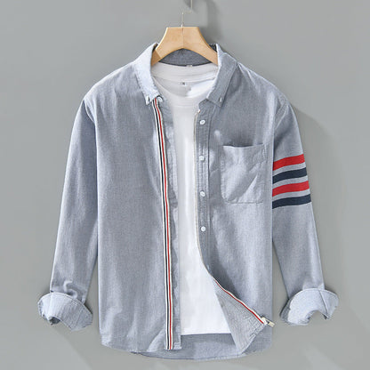 Midnight Stripe Detail Button Shirt For Men | Harris