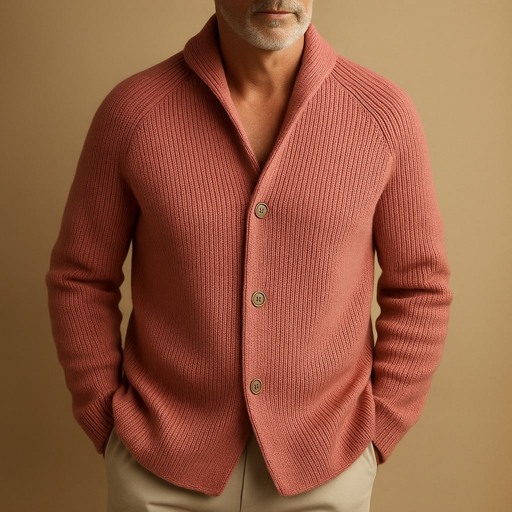 Lush Button Front Lightweight Cardigan For Men | Harren