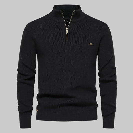 Graceful Half Zip Stand Collar Sweater For Men | Gerald