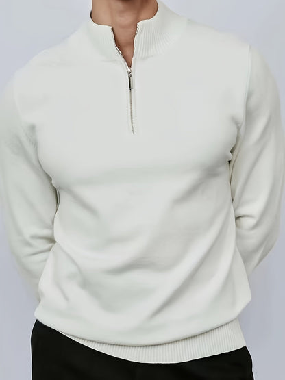 Rose Casual half-zip sweater with high collar for men | Dorian