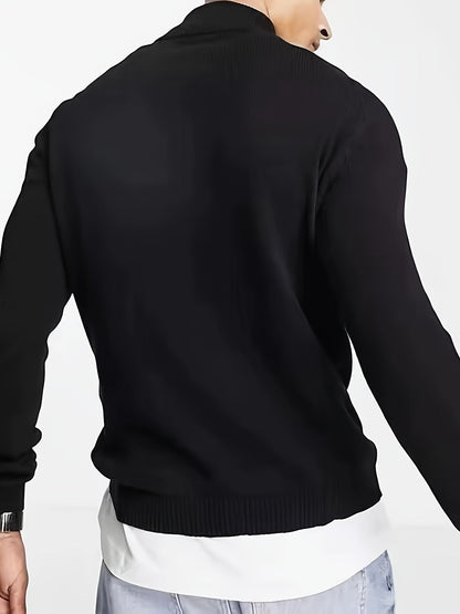 Rose Casual half-zip sweater with high collar for men | Dorian