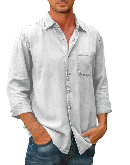 Flannel Long sleeve denim shirt for men | Mason