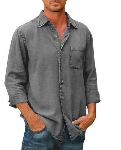 Flannel Long sleeve denim shirt for men | Mason