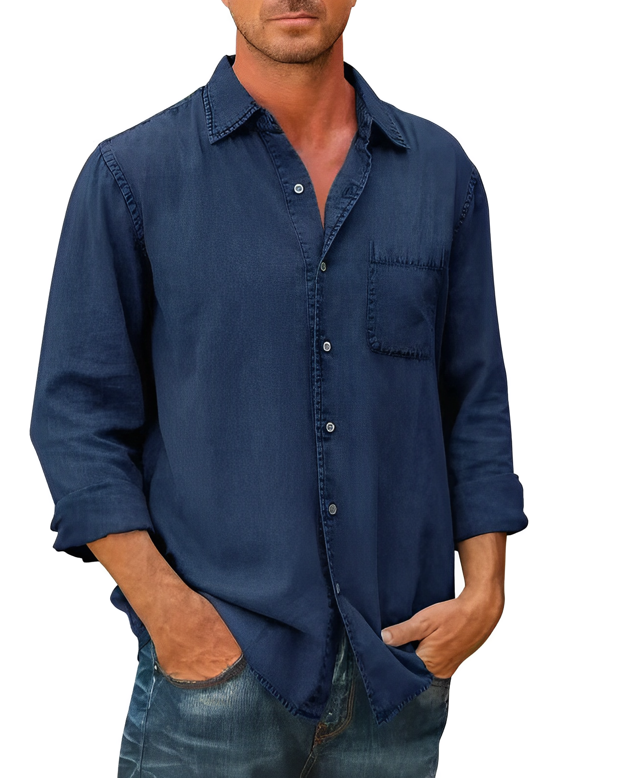 Flannel Long sleeve denim shirt for men | Mason