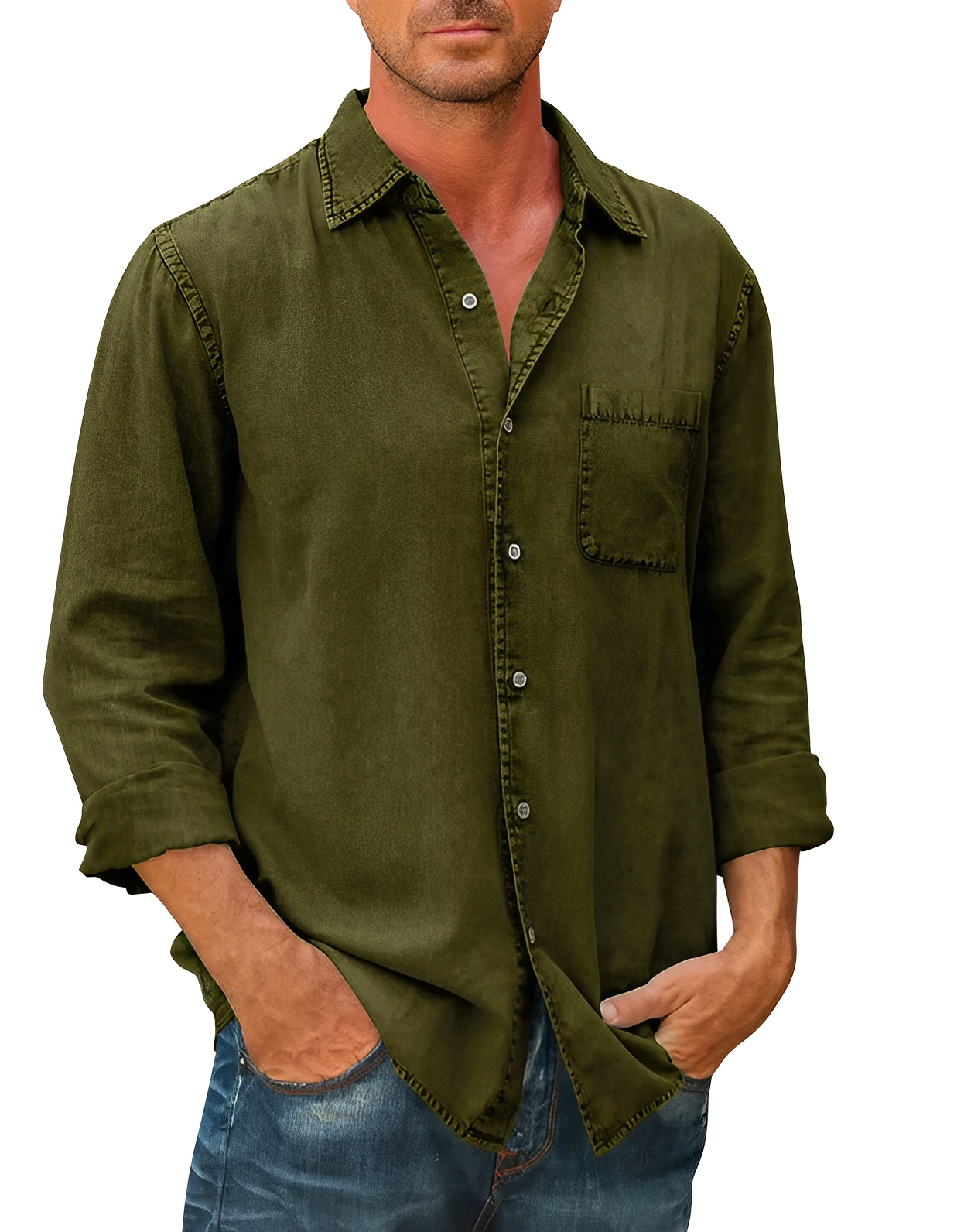 Flannel Long sleeve denim shirt for men | Mason