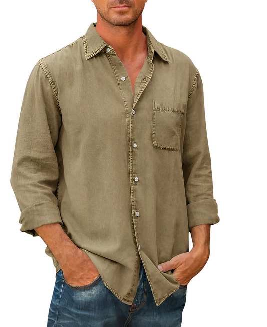 Flannel Long sleeve denim shirt for men | Mason